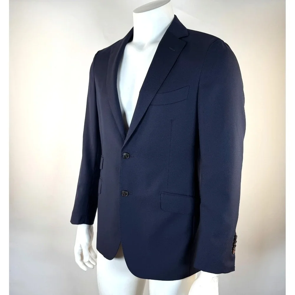 SuitSupply Vitale Barberis Canonico Wool‎ Jacket Mens 38 EUC Double-Vented Navy